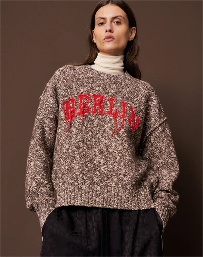 Lala Berlin - Cotton 2 Jumper Strik - Brown Melange